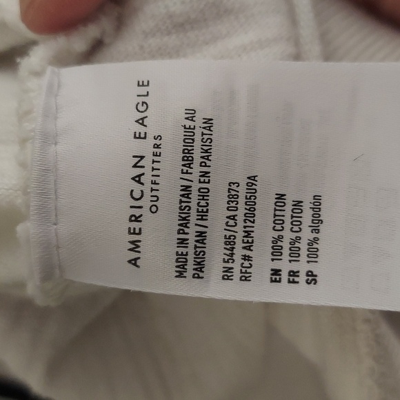 AMERICAN EAGLE OUTFITTERS Nautical White and Navy Long Sleeve Hoodie - Picture 9 of 10